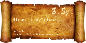 Biebel Szíriusz névjegykártya
